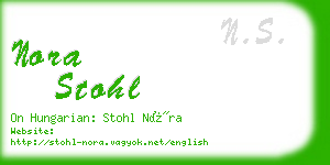 nora stohl business card